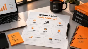 خطة تسويق في صفحة واحدة: قالب عملي لتسويق أي مشروع خطوة بخطوة